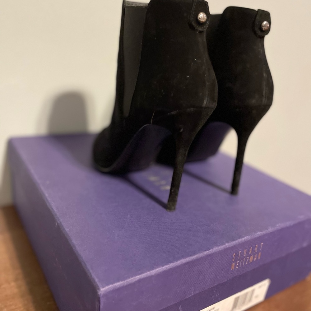 Stuart Weitzman Suede Pointed Toe Booties - image 5